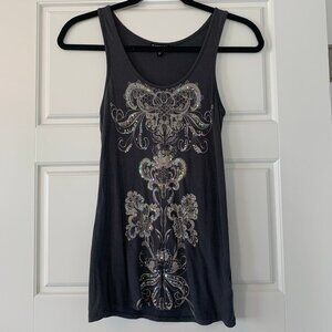 Express Gray Sparkly Tank Top